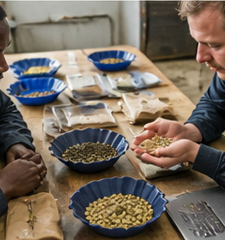 13_buyer_roaster_reviewing_green_coffee_sample